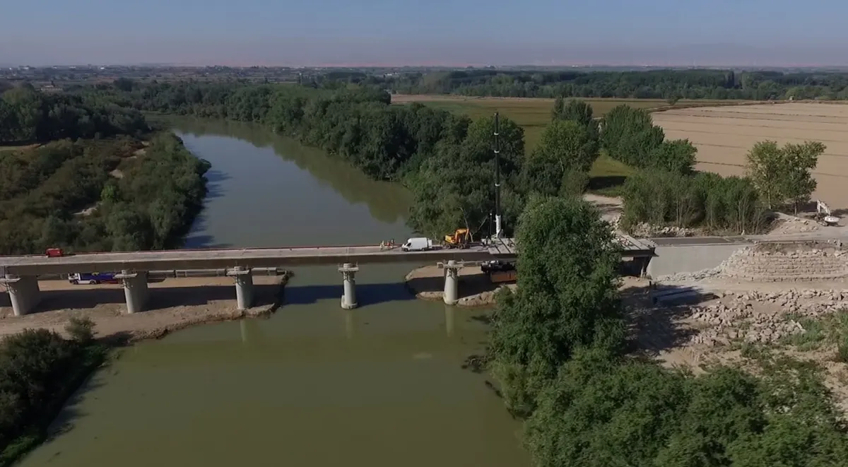RPAS topografía en control de obras del puente sobre el río ebro en alagón (zaragoza)